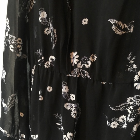 SOLD Flowy Black Floral Midi Dress 2X - Picture 6 of 8